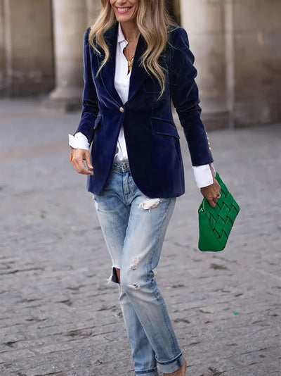 Elegant Velvet Blazer Jacket for Women