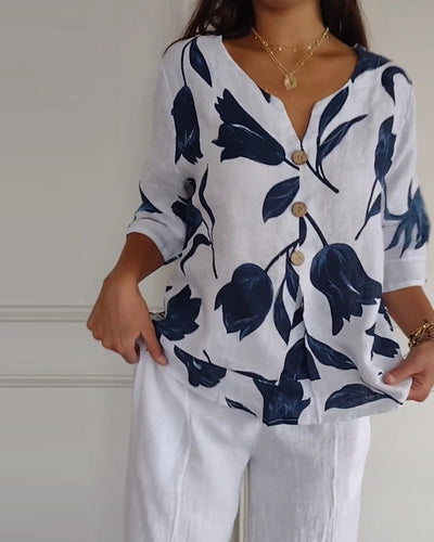 Relaxed Fit Floral Cotton Top