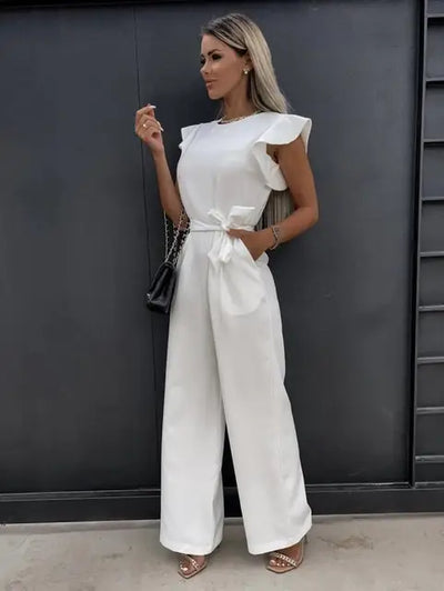 Women's Jumpsuit with Ruffled Sleeves