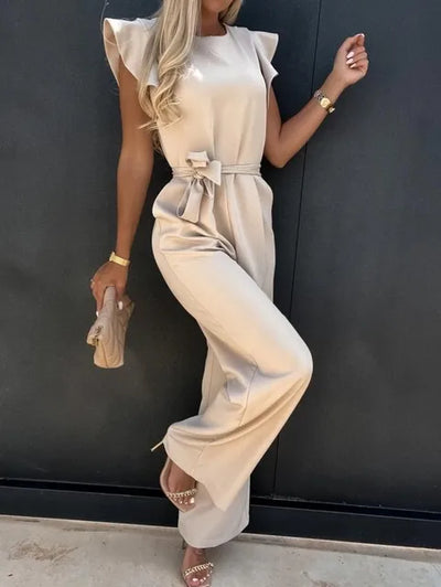Women's Jumpsuit with Ruffled Sleeves