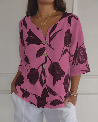 Relaxed Fit Floral Cotton Top