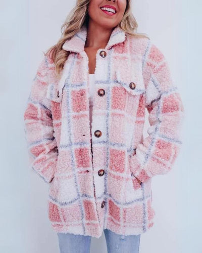 Cozy Checkered Polar Fleece Jacket