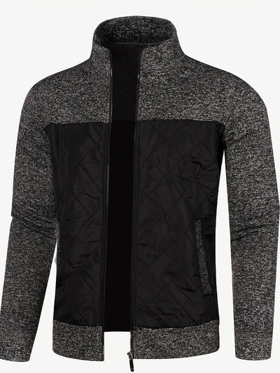 Grzegorz - Long Sleeve Knitted Jacket With Zip Up