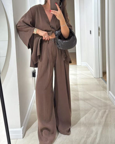 Comfortable V-Neck Casual Two-Piece Set