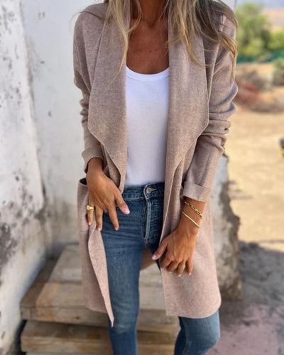 Casual Open Lapel Knit Jacket
