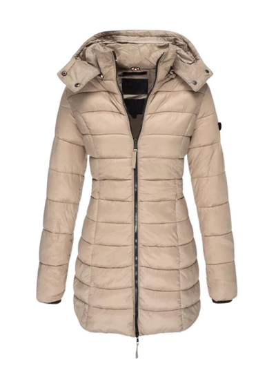 Warm Quilted Long Down Coat