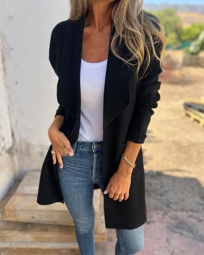 Casual Open Lapel Knit Jacket