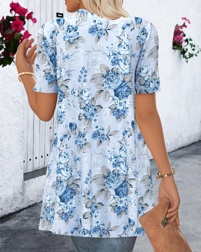 Elegant Floral Overlay Top