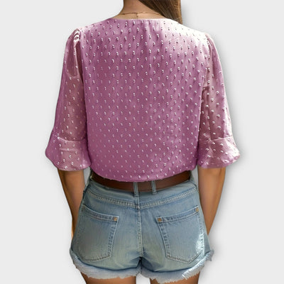 Blouse with Deep Neckline – Soft-Touch Statement Piece for Elegant Evenings or Weekend Styling
