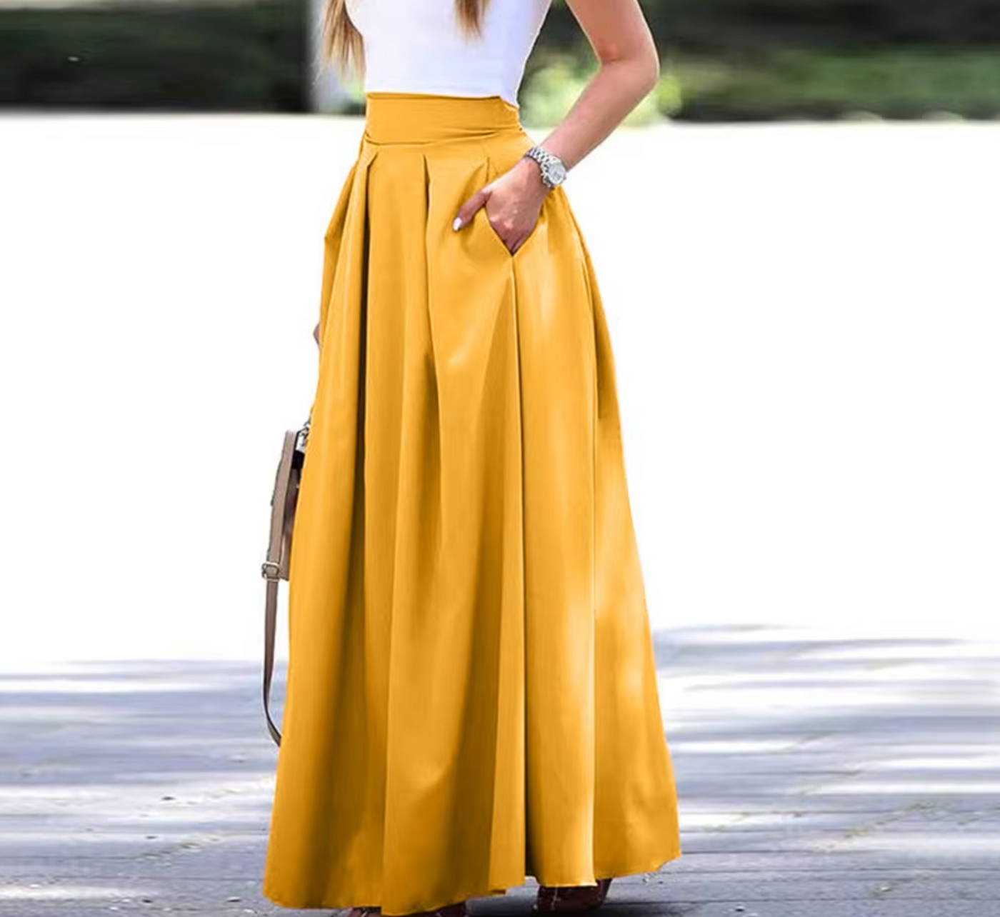 Women's Maxi Skirt with Pleats