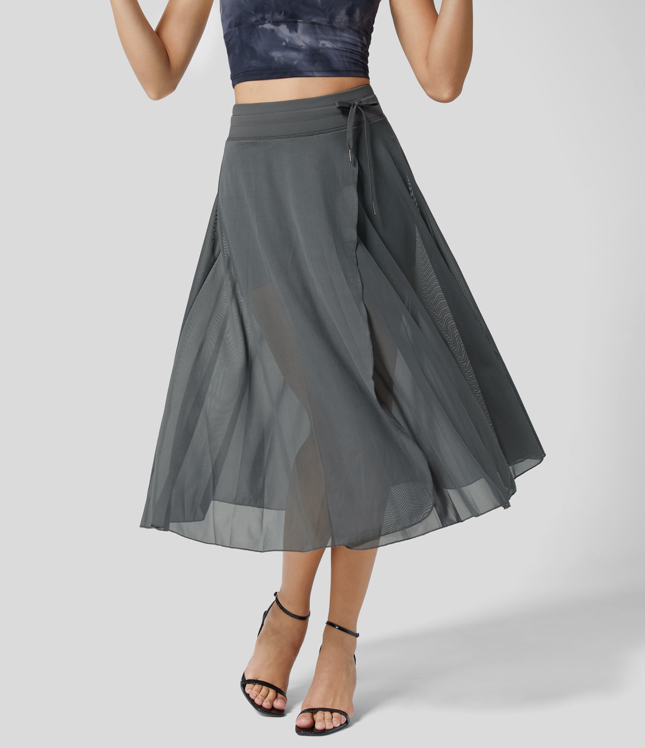 Flowy Pleated A-Line Midi Skirt