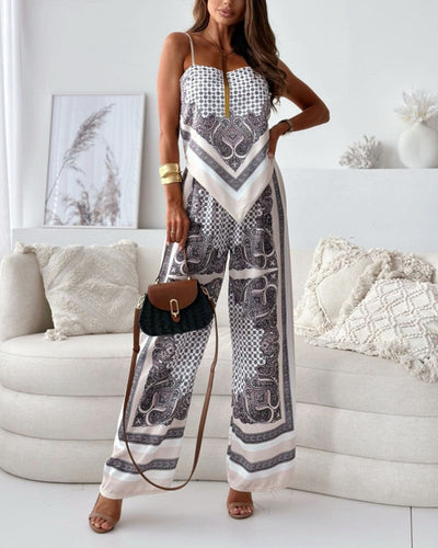 Trendy Lace-Up Vest Two-Piece Outfit