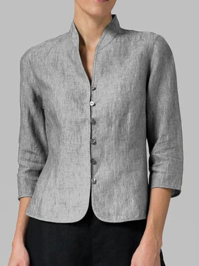 Stylish Stand-Up Collar Blouse for Women
