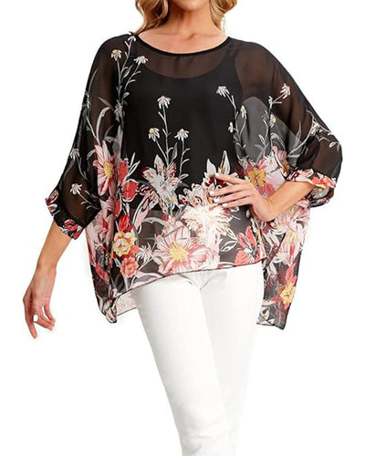 Three-Quarter Sleeve Loose Top