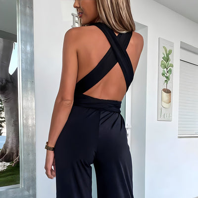 Sleeveless Jumpsuit with V-neck for Women