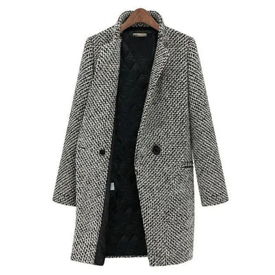 Full-Length Wool Coat with Lapels