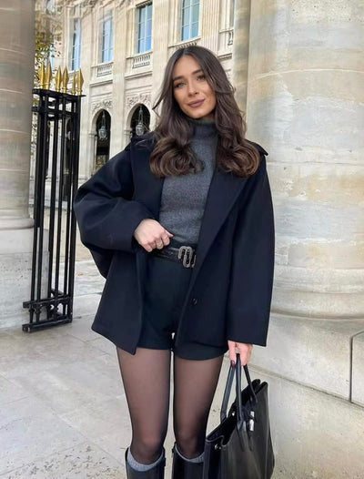 Chic Oversized Wool Jacket Women