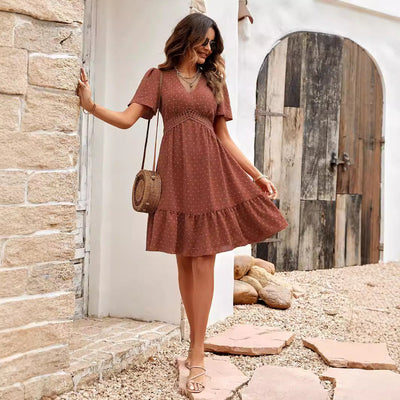 Spring Solid Color Casual Dress