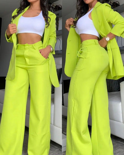 Women’s Lapel Suit with Straight Pants