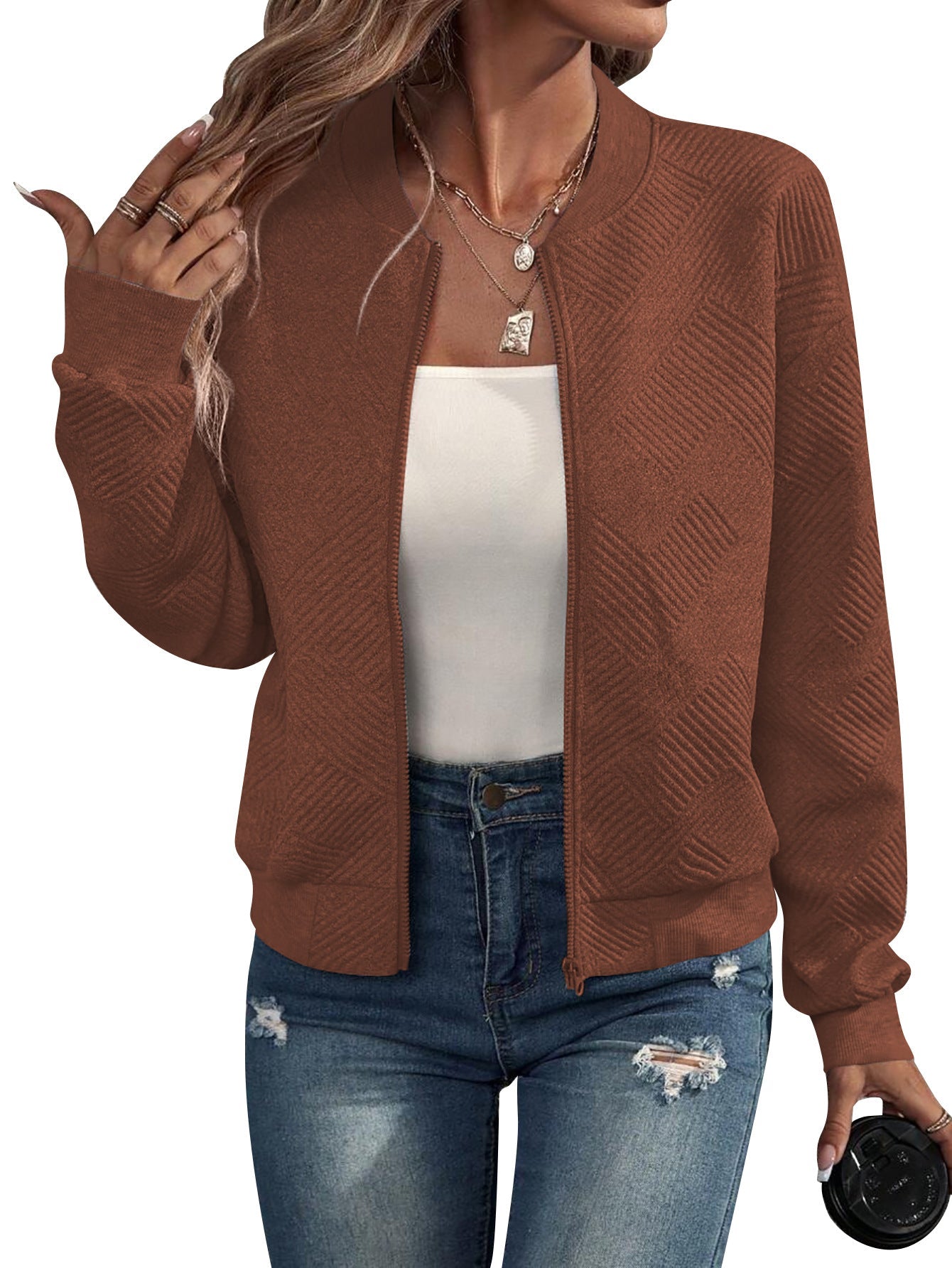 Trendy Solid Color Women’s Casual Jacket