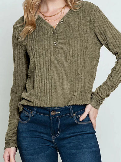 Casual Loose Solid Color Long Sleeve Sweater