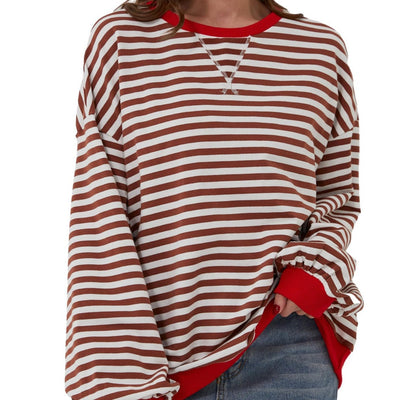 Long Sleeve Striped Pullover Casual Shirt