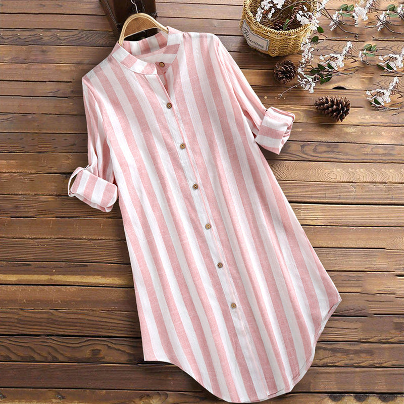 Breathable Cotton Linen Tunic Top