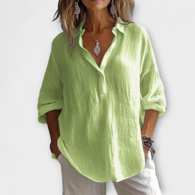 Soft Cotton Blend Blouse – Flowy, Elevated Essential for Workdays or Relaxed Weekend Looks