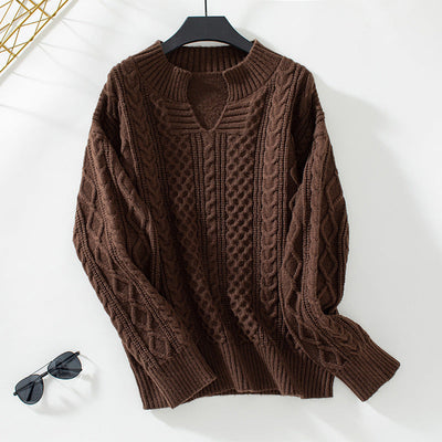 Drizzle Cable Knit Pullover Sweater
