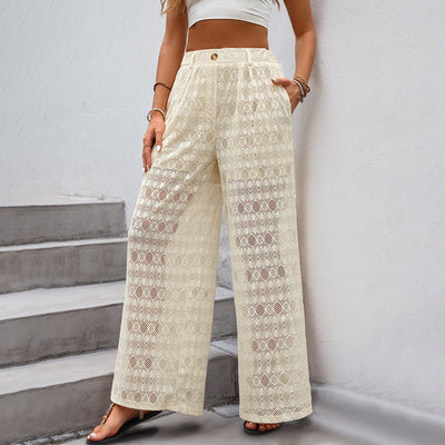 Elegant Wide Leg Lace trouser