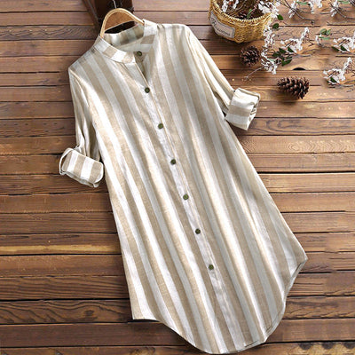 Breathable Cotton Linen Tunic Top