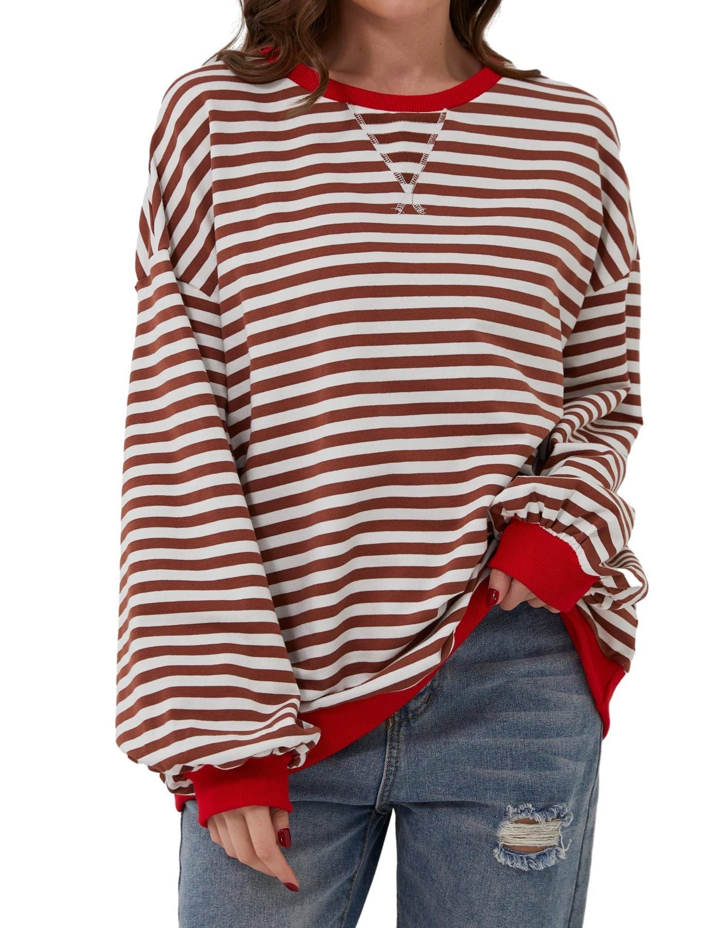 Long Sleeve Striped Pullover Casual Shirt