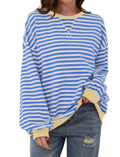 Long Sleeve Striped Pullover Casual Shirt