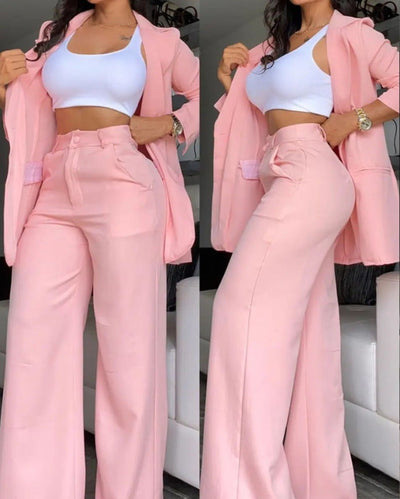 Women’s Lapel Suit with Straight Pants