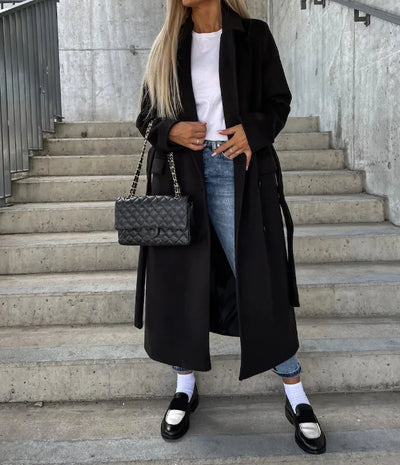 Elegant Double-Breasted Wool Coat