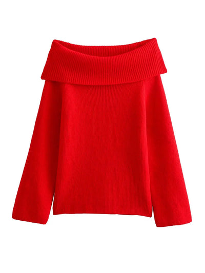 Offshoulder Knit Long Sleeve Top