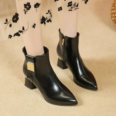 Sabrina | Golden Heeled Bootie