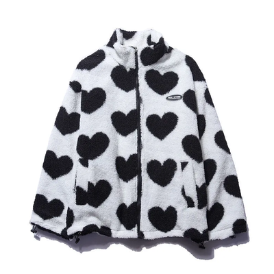 Lightweight Heart Pattern Coat Women