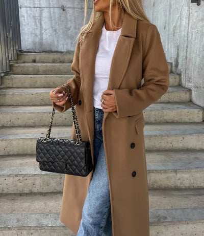 Elegant Double-Breasted Wool Coat
