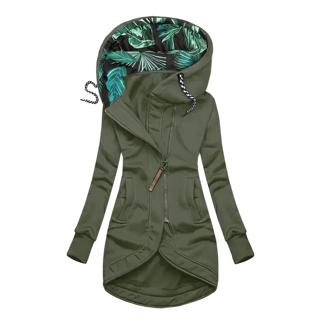 Casual Palm Print Rain Jacket