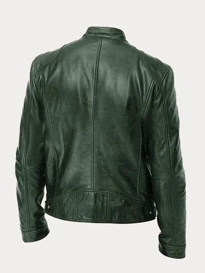 Vintage Look Casual Leather Coat