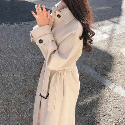 Warm Belted Trench Coat for Women