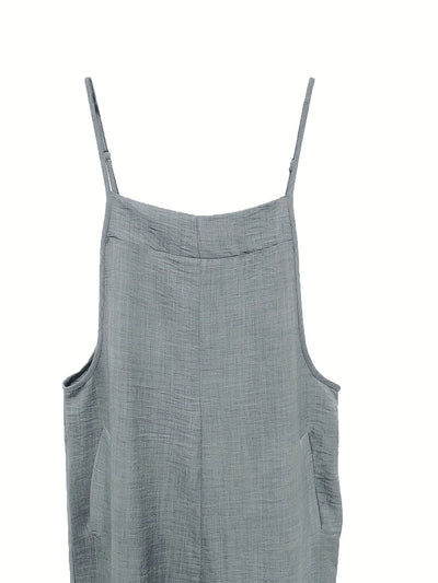 Casual Wide Leg Overalls With Pockets