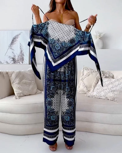 Trendy Lace-Up Vest Two-Piece Outfit