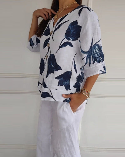 Relaxed Fit Floral Cotton Top