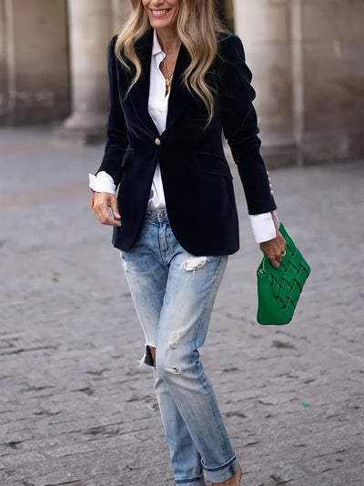 Elegant Velvet Blazer Jacket for Women