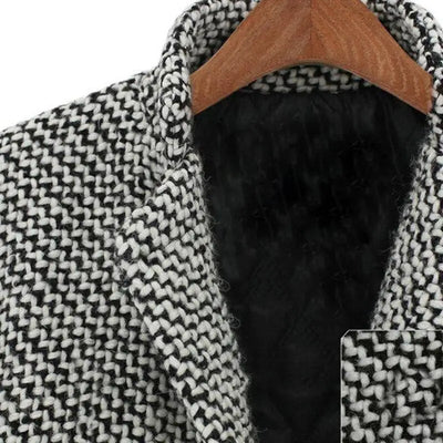 Full-Length Wool Coat with Lapels