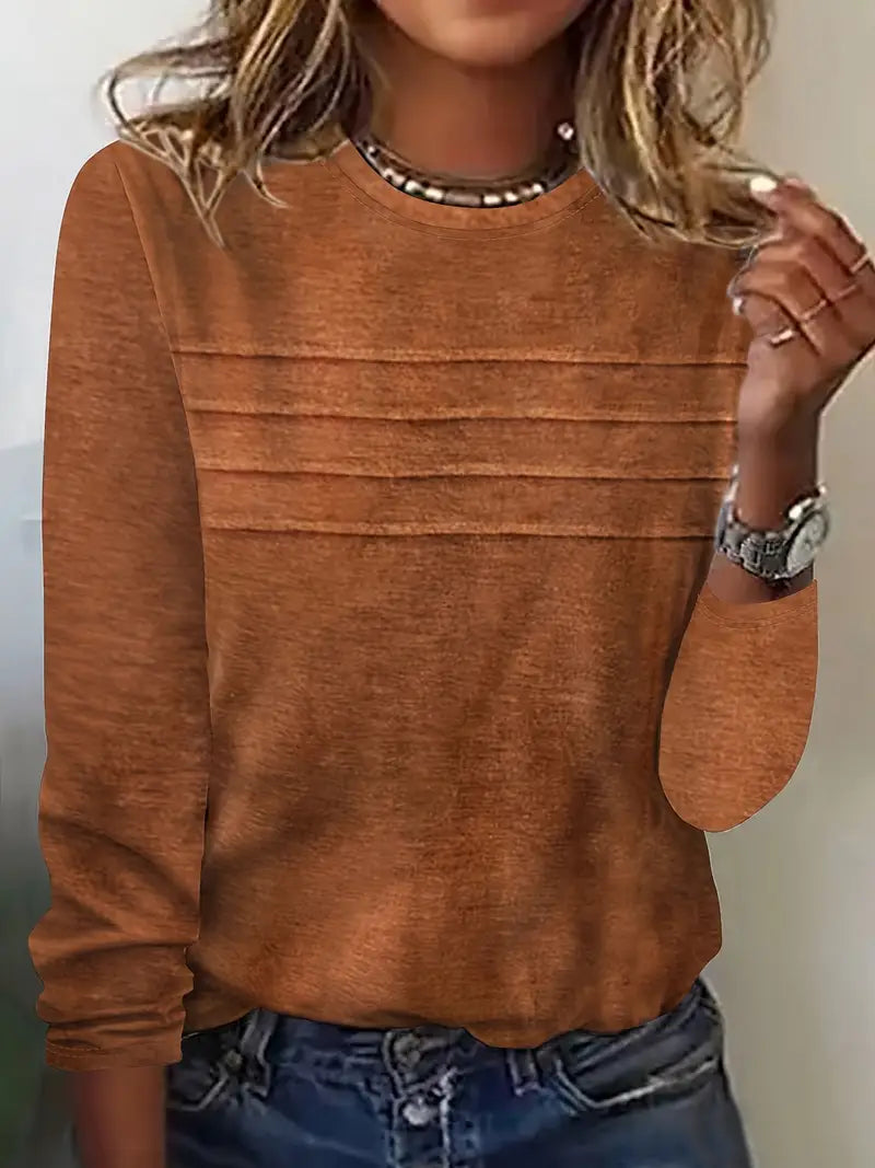 Kaelis - Casual Round Neck And Long Sleeve Top