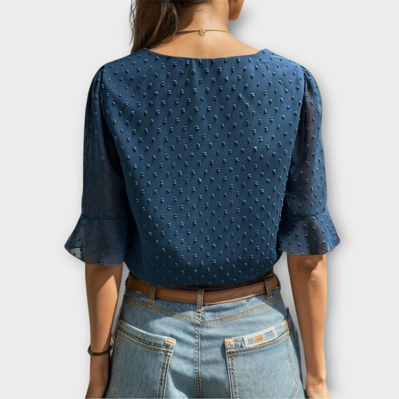 Blouse with Deep Neckline – Soft-Touch Statement Piece for Elegant Evenings or Weekend Styling