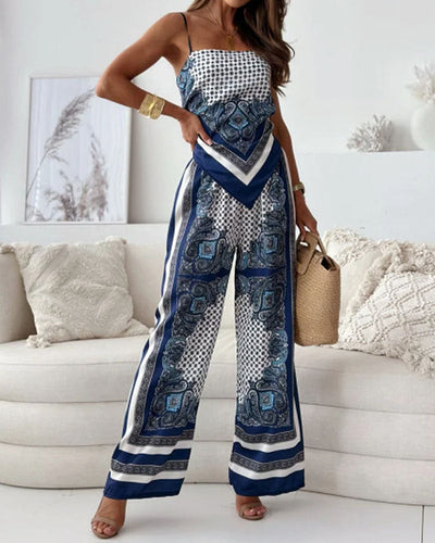 Trendy Lace-Up Vest Two-Piece Outfit